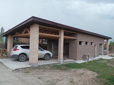 Строительство гаража с зоной барбекю